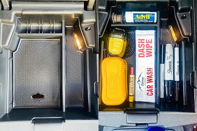 TACOBRO Center Console Organizer Compatible with Chevy Traverse 2018 2019 2020 2021 2022 2023 Accessories, Armrest Insert Tray Secondary Storage Box ABS, Black