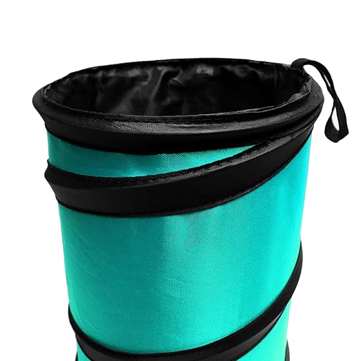 FH Group Automotive Waterproof Portable Collapsible Small Trash Can Garbage Container fits Most Cars,Polyethylene, SUVs, and Trucks Mint Universal fit