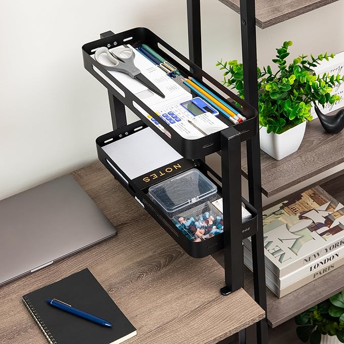 Mind Reader 2-Tier Desk Organizer with Clamp, Accessory Shelf