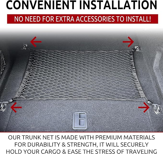 Floor Style Automotive Elastic Trunk Mesh Cargo Net for Audi A6 and S6 2018-2023, Premium Car Organizer & Trunk Storage Solution, Secure Luggage Net for Sedans, Heavy-Duty Cargo Net by TrunkNets