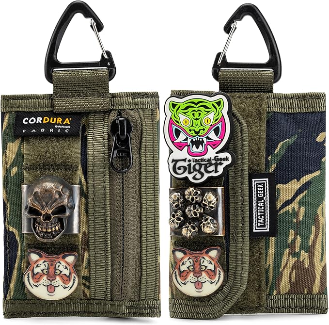TACTICAL GEEK Storage A2 S EDC Pouch Organizer, Nylon Coin Purse, Multi-Purpose Storage Pocket, Cool Slim Multitools Pocket Organizer for Men, Compact Gadget Pouch for Daily Carry Camouflage
