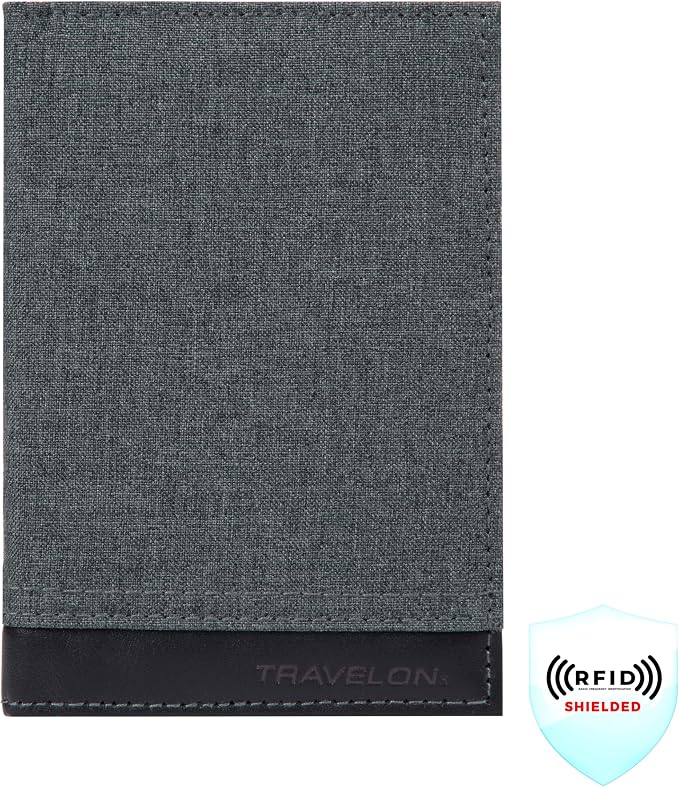 Travelon Rfid Blocking Passport Case Travel Wallet, Gray