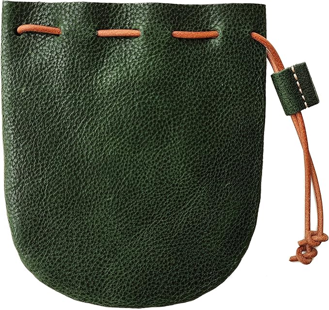 Fantastic Workmanship Genuine Leather Drawstring Coin Purse