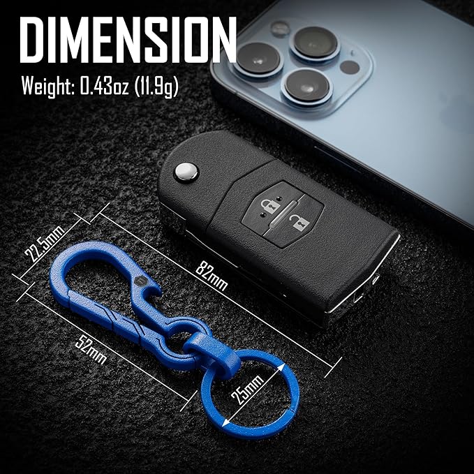 KeyUnity KM01 Titanium EDC Keychain Clip with Bottle Opener, Quick Release Carabiner Key Ring Holder for Men