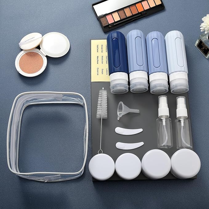 Mrsdry 16 Pack Travel Bottles for Toiletries, Leakproof Travel Containers for Toiletries, TSA Approved Silicone Travel Accessories Squeezable Refillable 3oz for Shampoo Conditioner Lotion