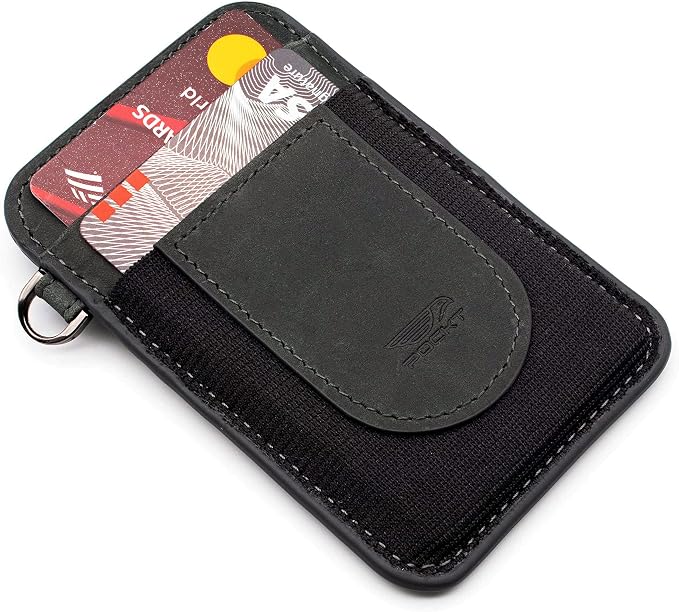 POCKT Card Holder Wallet For Men and Women - Slim Minimalist Front Pocket Wallet Elastic Credit Card Holder Genuine Leather RFID Blocking Card Case Wallets