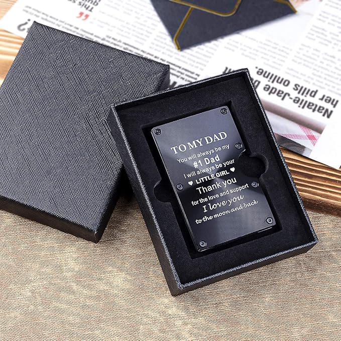 awofer Personalized Carbon Fiber RFID Wallet for Dad with Aluminum Money Clip Fathers Day Gift Engraved Slim Minimalist Card Holder gifts for Dad Perfect Birthday, Christmas Gift Ideas