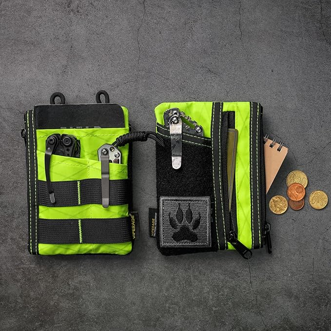 VIPERADE VE18 EDC Pouch, Pocket Organizer for Men, EDC Pocket Organizer, 3 Slots with 2 Zipper Pockets, Multitool Pouch