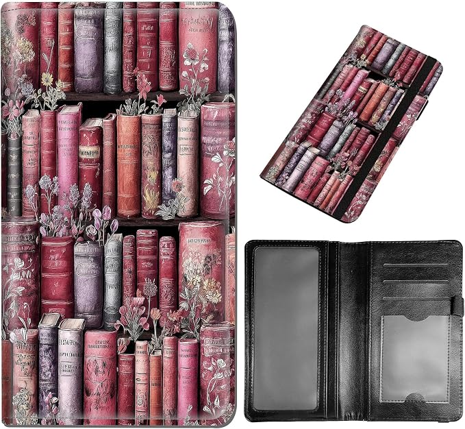 DEGDFSGR Checkbook Cover PU Leather Checkbook Covers for Women for Duplicate Checks, Check Book Covers with RFID Blocking Function for Personal Checkbook, Vintage Floral Books