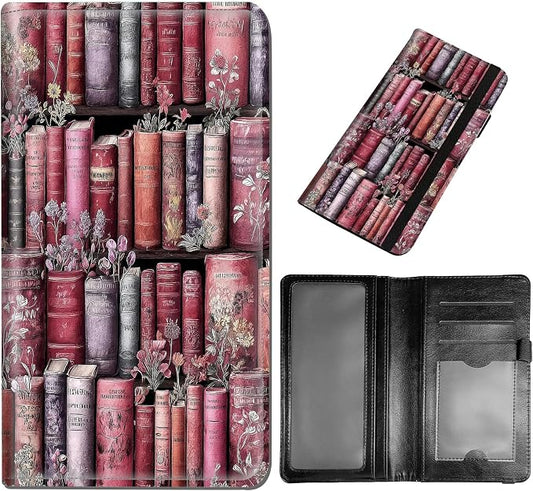 DEGDFSGR Checkbook Cover PU Leather Checkbook Covers for Women for Duplicate Checks, Check Book Covers with RFID Blocking Function for Personal Checkbook, Vintage Floral Books