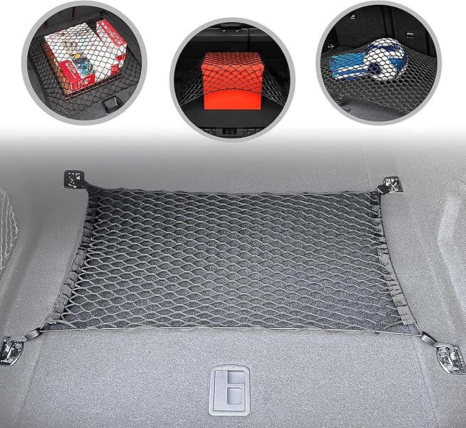 Floor Style Automotive Elastic Trunk Mesh Cargo Net for Audi A6 and S6 2018-2023, Premium Car Organizer & Trunk Storage Solution, Secure Luggage Net for Sedans, Heavy-Duty Cargo Net by TrunkNets