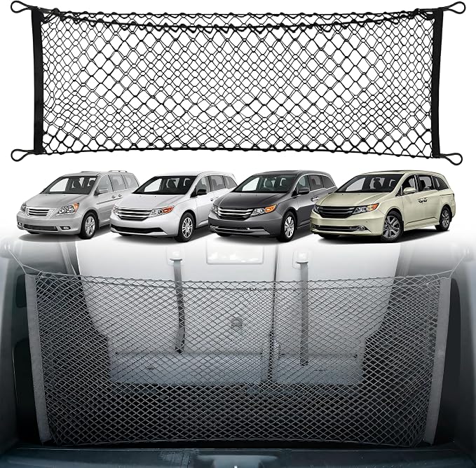 Envelope Style Trunk Mesh Cargo Net for Honda Odyssey 1995-2025 - Car Accessories - Premium Trunk Organizers and Storage - Cargo Net for SUV - Vehicle Carrier Organizer for Honda Odyssey