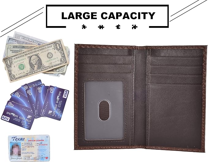 Slim Thin ID/Credit Card Holder RFID Genuine Leather Bifold Front Pocket Wallet