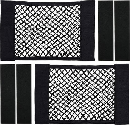Cosmos Universal Mesh Cargo Net Wall Sticker Organizer Pouch Bag Storage Mesh Net for Car Trunk, Pack of 2 with Tape Stickers