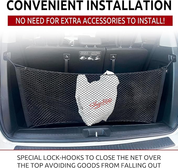 Envelope Style Automotive Elastic Trunk Cargo Net for Honda Odyssey 2018-2025 - Premium Trunk Organizer and Storage - Luggage Net for Minivan - Best Car Organizer for Honda Odyssey