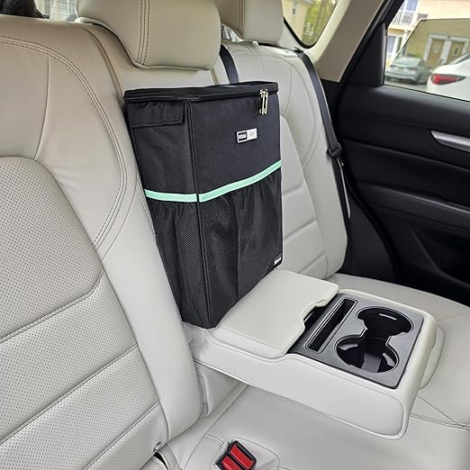 RoadBin™ Car Trash Can – Slim 4" 2.5 Gallon Space-Saving Design, Stays Upright, Leakproof & Odor-Proof Car Garbage Can for Clean, Clutter-Free Cars, Trucks & SUVs