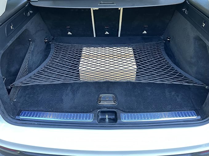 Floor Style Automotive Elastic Trunk Mesh Cargo Net for Mercedes-Benz GLC 2016-2025 - Premium Trunk Organizers and Storage - Luggage Net for SUV- Best Car Organizer for Mercedes-Benz GLC