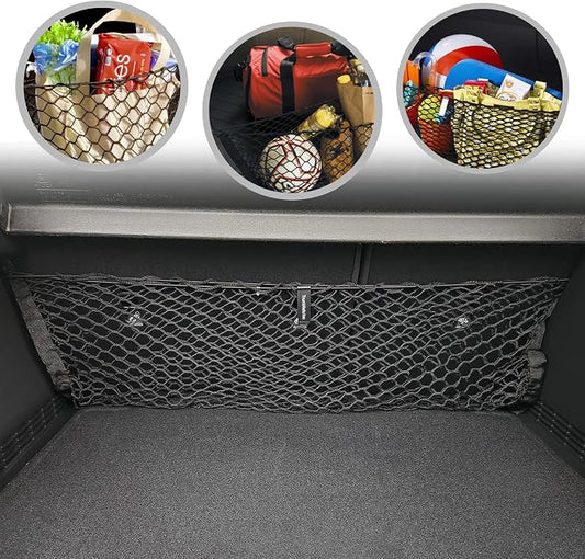 Envelope Style Automotive Elastic Trunk Mesh Cargo Net for Hyundai Kona Hybrid 2018-2026 - Premium Trunk Organizers and Storage - Luggage Net for Crossover - Best Car Organizer for Hyundai Kona EV