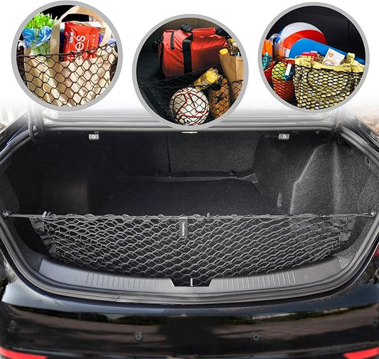 Envelope Style Automotive Elastic Trunk Mesh Cargo Net for Chevrolet Malibu 2019-2026 - Premium Trunk Organizer and Storage - Luggage Net for Sedan - Best Car Organizer for Chevrolet Malibu