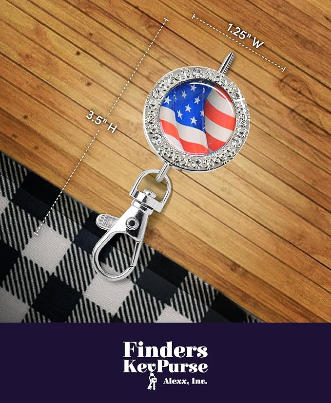 Women’s Bag Charm Key Finder, Car Keychain Hook, Cute Purse Organizer & Tote Bag Accessories, Gifts for Mom - Bling