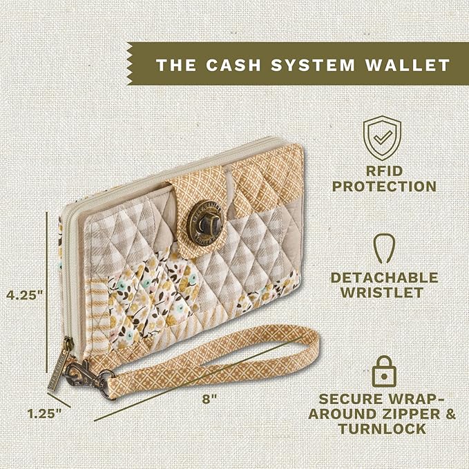 Bella Taylor Cash System Wallet for Envelope Budgeting - RFID Protected - Cash Stuffing Wallet with Detachable Wristlet