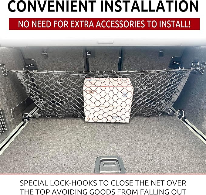 Rear Seat Envelope Style Automotive Elastic Trunk Mesh Cargo Net for BMW X3 Accessories 2017-2025 - Premium Trunk Organizers and Storage - Luggage Net for Crossover - Best Car Organizer for BMW X3