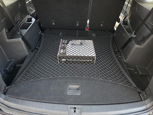 Floor Style Automotive Elastic Trunk Mesh Cargo Net for Volkswagen Atlas 2018-2025 - Premium Trunk Organizers and Storage - Luggage Net for Crossover - Best Car Organizer for Volkswagen Atlas
