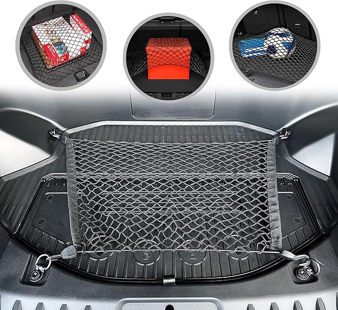 Floor Style Automotive Elastic Frunk Mesh Cargo Net for Ford F-150 Lightning 2022-2025 - Premium Frunk Organizer and Storage - Luggage Net for Pickup Truck - Best Car Organizer