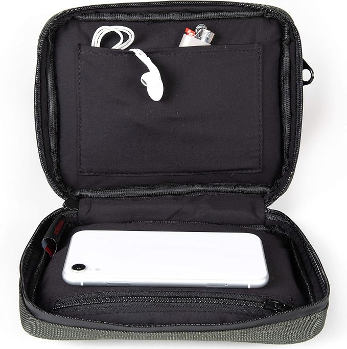 DIME BAGS Lockable Odor Sealing Padded Pouch, 3-Digit Combo Lock & Hidden Storage Pocket, Carbon Lined Scent Protection Boss