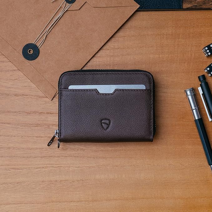 Vaultskin Mayfair Premier Leather Zip Wallet - Ultimate RFID Safety, Streamlined for Style & Functionality for Men and Women