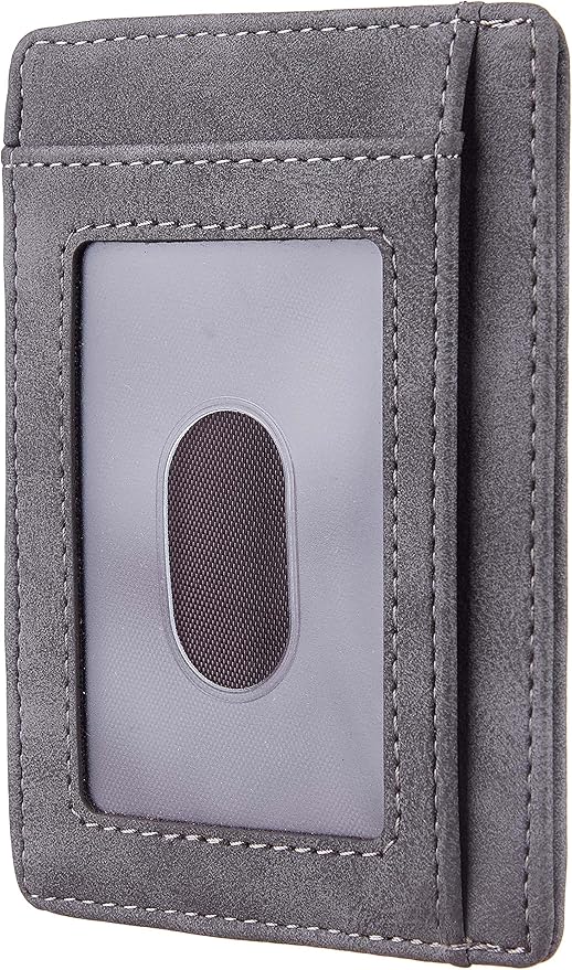 Travelambo Slim Wallet Front Pocket Minimalist Leather RFID Blocking Medium Size
