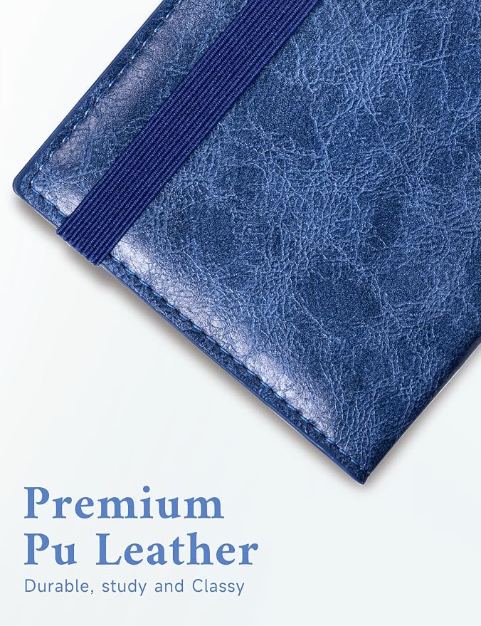 Zreal Checkbook Cover for Men & Women, Premium Vegan Leather Checkbook Holder for Top & Side Tear Duplicate Checks with RFID Blocking (Distressed Blue)