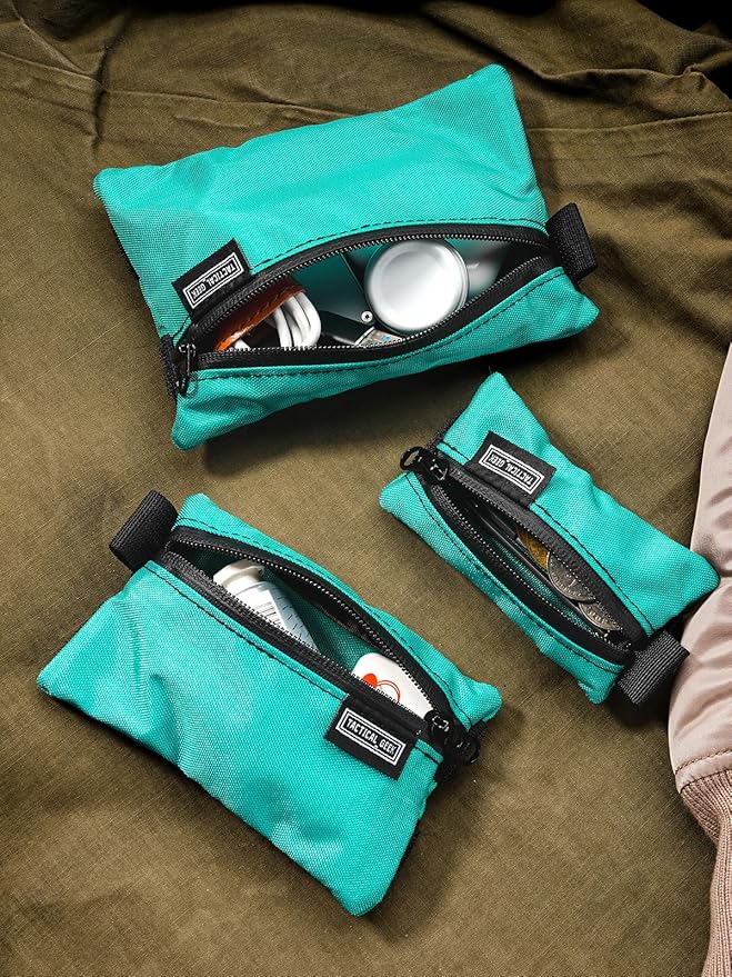 TACTICAL_GEEK Storage A5 EDC Storage Pouch Set, Molle EDC Gadget Pouch, Multi-Functional Utility Small Tool Pocket for Daily Carry (Turquoise)