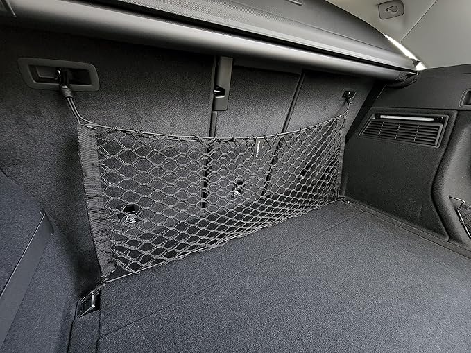 Back Seat Style Automotive Elastic Trunk Mesh Cargo Net for Audi Q5 2018-2025 - Premium Trunk Organizers and Storage - Luggage Net for Crossover - Best Car Organizer for Audi Q5