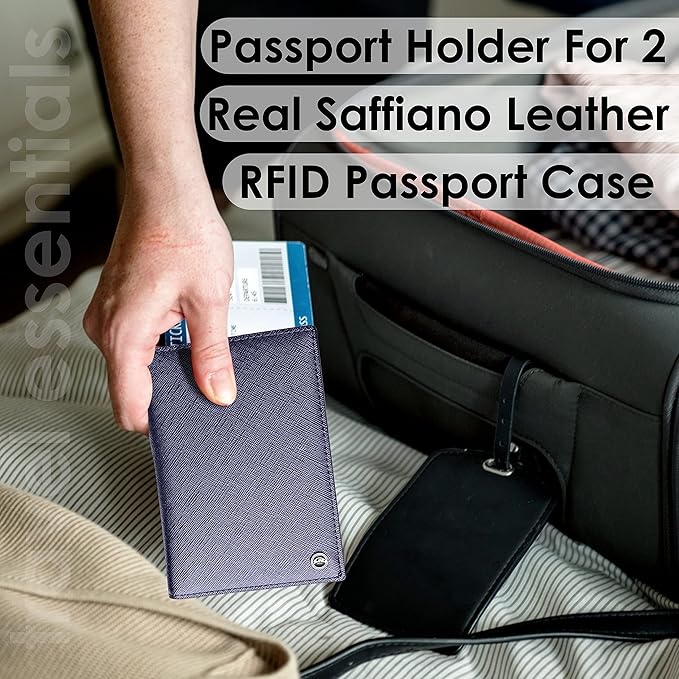2 Passport Holder - Travel Essentials, RFID Blocking Wallet Credit Card Organiser, Plain Accessories Slim Cover For Men & Women | Travel Essentials, RFID Blocking, Wallet, Accessories, Slim Cover
