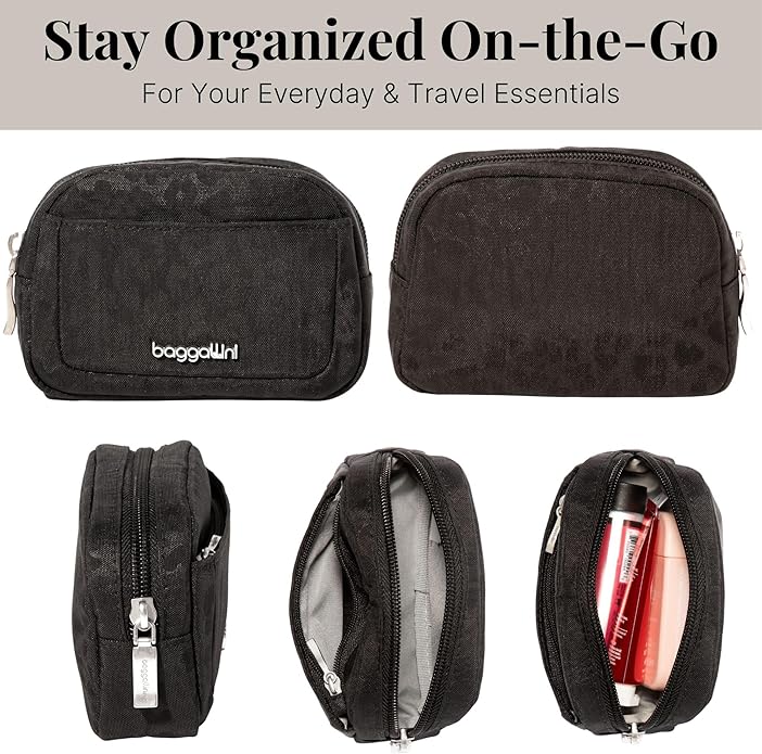 Baggallini Women's Pocket Cosmetic - Lightweight Bag - Travel Essentials Makeup Organizer Mini