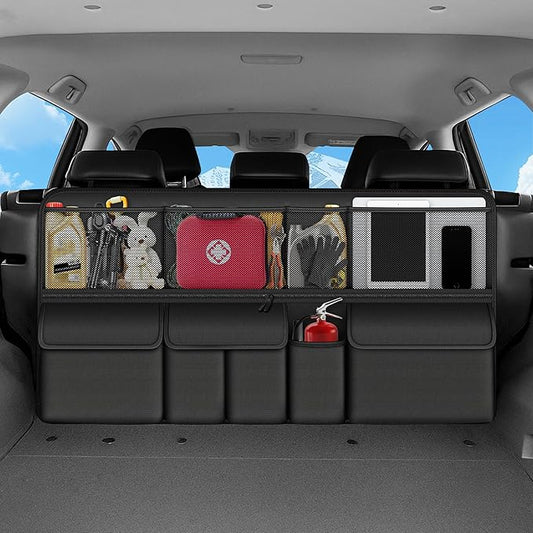 Hanging Car Trunk Organizer Fit For Honda CR-V Foldable Large Capacity 41.3x20 inch Backseat Trunk Organizers Storage, Car Accessories Interior, with Multi Pockets Black