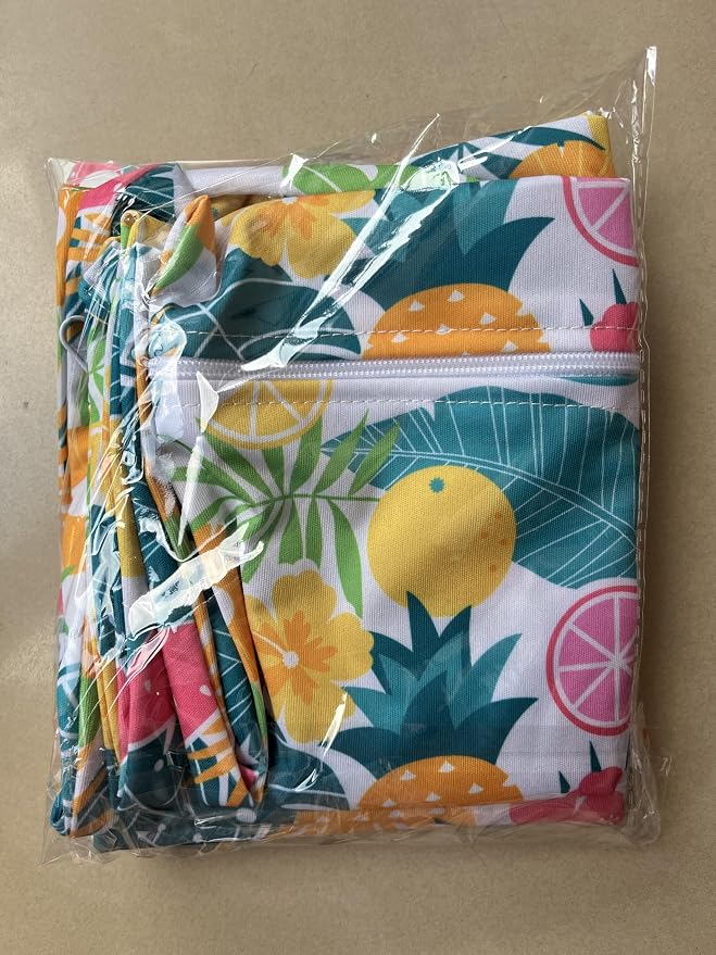 Wet Dry Bag for Cloth Diapers, 2PCS Waterproof Reusable Wet Bag with Zippered Pockets, Washable, Reusable for Travel, Beach, Pool, Stroller, Diapers, Dirty Gym Clothes, Swimsuits, 14x12In & 12x11In
