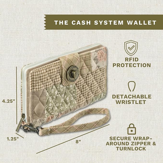 Bella Taylor Cash System Wallet for Envelope Budgeting - RFID Protected - Cash Stuffing Wallet with Detachable Wristlet