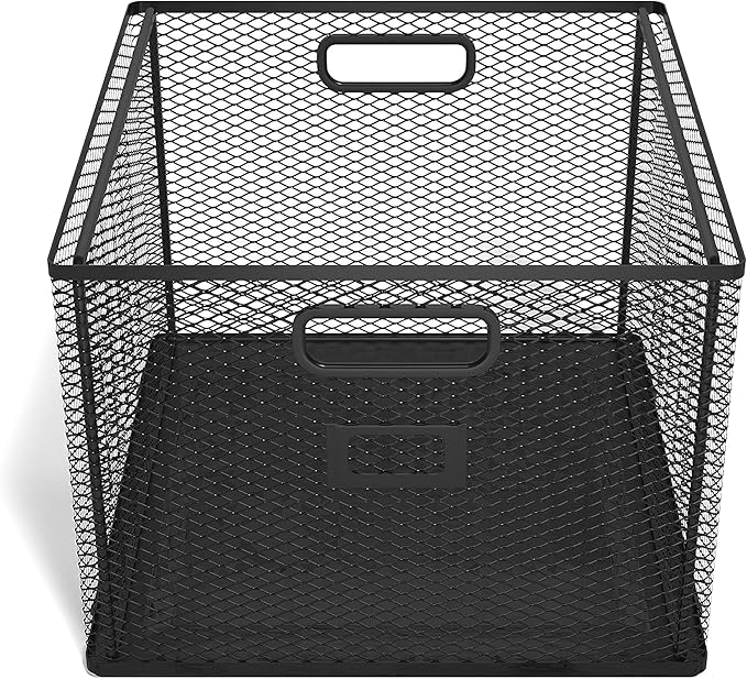 TRU RED Wire Mesh File Organizer, Matte Black – Vertical Desktop Sorter for Files, Folders & Mail