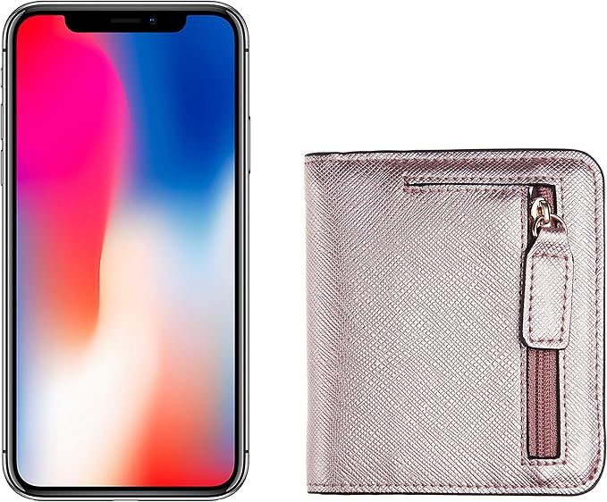 Toughergun Women’s Small Slim Leather Wallet with RFID Protection, Compact Bifold Mini Purse with Clear ID Window