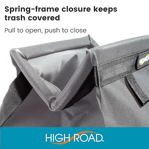 High Road TrashStash Hanging Car Garbage Bag with Push-Close Lid and Waterproof Bin for Cars, SUVs and Trucks - Holds 3 Gallons of Car Trash