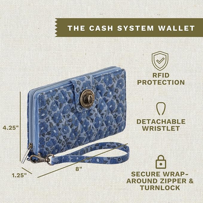 Bella Taylor Cash System Wallet for Envelope Budgeting - RFID Protected - Cash Stuffing Wallet with Detachable Wristlet