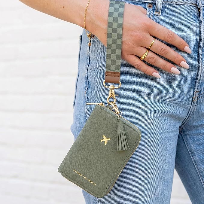 Beautiful Passport Holder for Travel with Wristlet Strap - All-in-One Wallet for Women with Card Slots and Tassel Keychain - Perfect RFID Blocking Case to Keep Your Travel Documents Organized & Safe