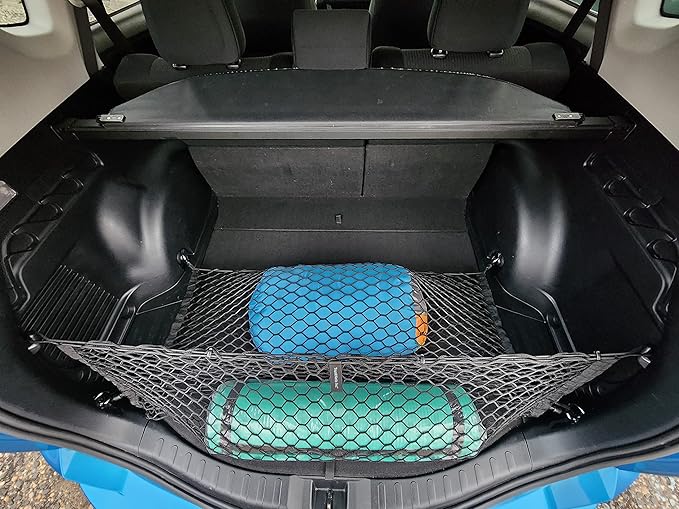 Floor + Envelope Style Automotive Elastic Trunk Mesh Cargo Net for Toyota RAV4 2013-2025 - Premium Trunk Organizers and Storage - Luggage Net for Crossover - Best Car Organizer for Toyota RAV 4