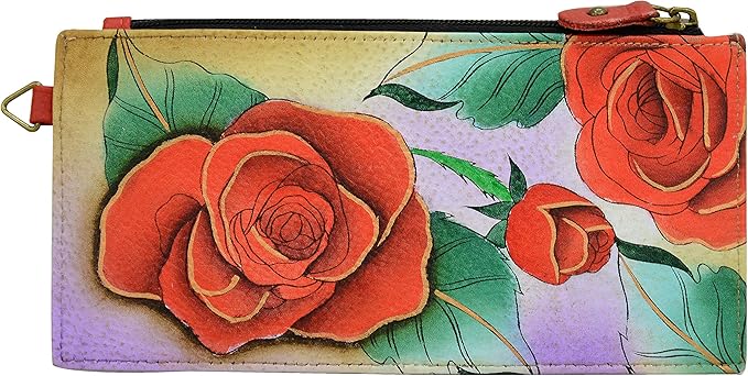 Anna by Anuschka Women's Hand Painted Genuine Leather Organizer Wallet | Hand Painted