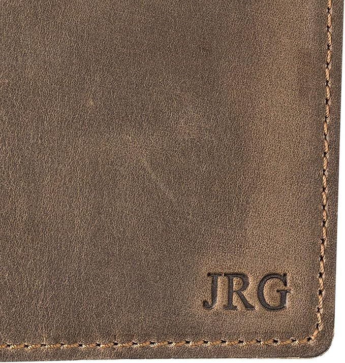 PEGAI Personalized Leather Passport Holder Cover Wallet Travel Essentials | 100% Soft Touch Rustic Travel Wallet Case, International Travel Must Haves | DeKalb (Sand Brown)