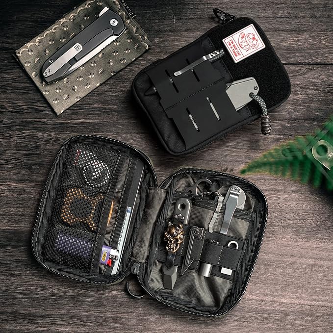 TACTICAL GEEK Block E2.0 EDC Compact Waist Pocket Pouch, Multi-Purpose Molle EDC Pouch Gadget Organizer, Multi-Purpose Molle Tool Pouch for Multitools, Nylon Daily Utility Tool Organizer Bag Black