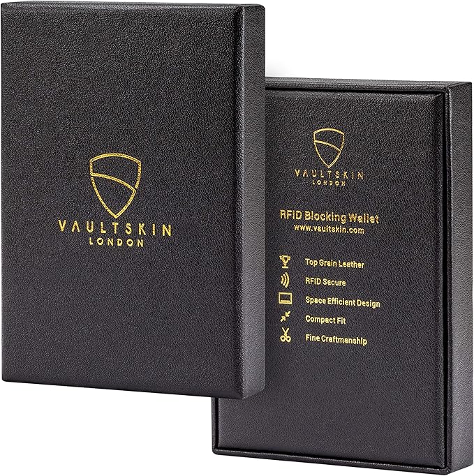 Vaultskin MANHATTAN Slim RFID Blocking Bifold Leather Wallet for Men - Men’s Leather Wallet, Front Pocket Minimalist Card Holder, Holds 9 Cards and Cash, Premium Italian Leather