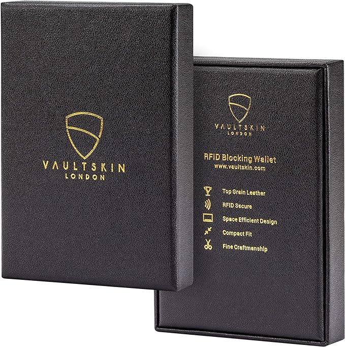Vaultskin MANHATTAN Slim RFID Blocking Bifold Leather Wallet for Men - Men’s Leather Wallet, Front Pocket Minimalist Card Holder, Holds 9 Cards and Cash, Premium Italian Leather